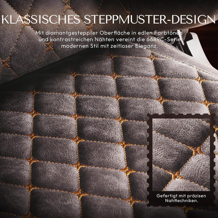 Ігровий крісло Dowinx з регульованою підніжкою, масажером попереку та офісним комфортом, до 200 кг, нахил спинки 165°, коричневий