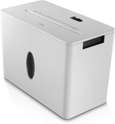 Шредер для документів Hama P4 T4 E3 (білий), з функцією подрібнення пластикових карт, безпечний, з кошиком 8л, DSGVO-сумісний
