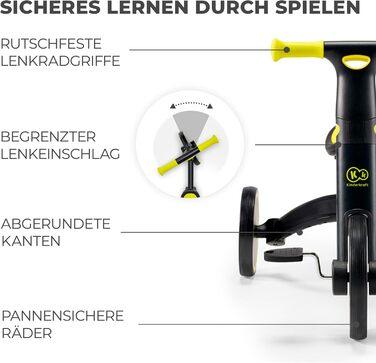 Триколісний велосипед Kinderkraft 4TRIKE 3в1: біговел, самокат, велосипед, чорний (12 міс - 5 років)