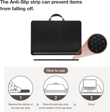 Підставка для ноутбука на коліна, подушка-стільниця для дому, офісу, ліжка/дивану/софи, для ноутбуків до 17 дюймів, планшетів, 30.5 x 57 x 4.5 см, (Mittel – PU)