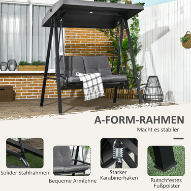 Подвійне садове крісло-гойдалка 