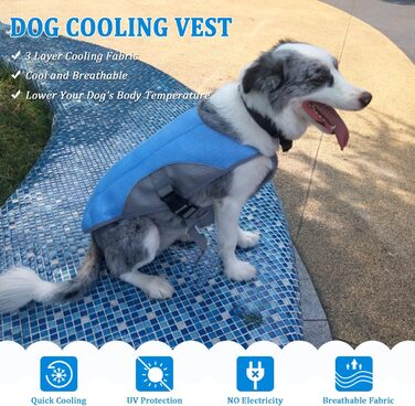 Охолоджуючий жилет для собак TVMALL дихаюча сітчаста куртка для собак Літня прохолодна і зручна куртка для собак регульована зі світловідбиваючою смугою Одяг для домашніх тварин підходить для великих середніх і маленьких собак