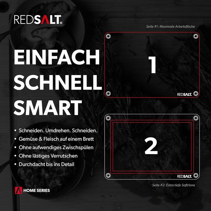 Набір дерев'яних обробних дощок REDSALT® з бамбука (3 шт.) | Антибактеріальні, з глибокою канавкою для соку, розміри 38x26, 32x22, 26x18 см | Сертифіковані FSC, преміум-якість