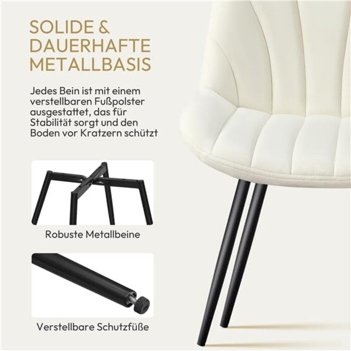 Набір з 4-х обідніх стільців Yaheetech, м'яке крісло з оксамитовою подушкою та металевими ніжками, для кухні, вітальні, обідньої кімнати, до 150 кг