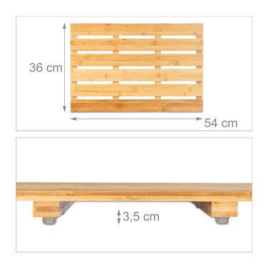 Бамбуковий килимок для ванної Relaxdays натуральний