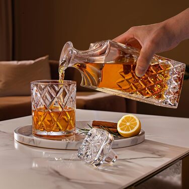 Набір для віскі Lighten Life: кришталевий декантер 849 мл та 4 келихи 280 мл у подарунковій коробці