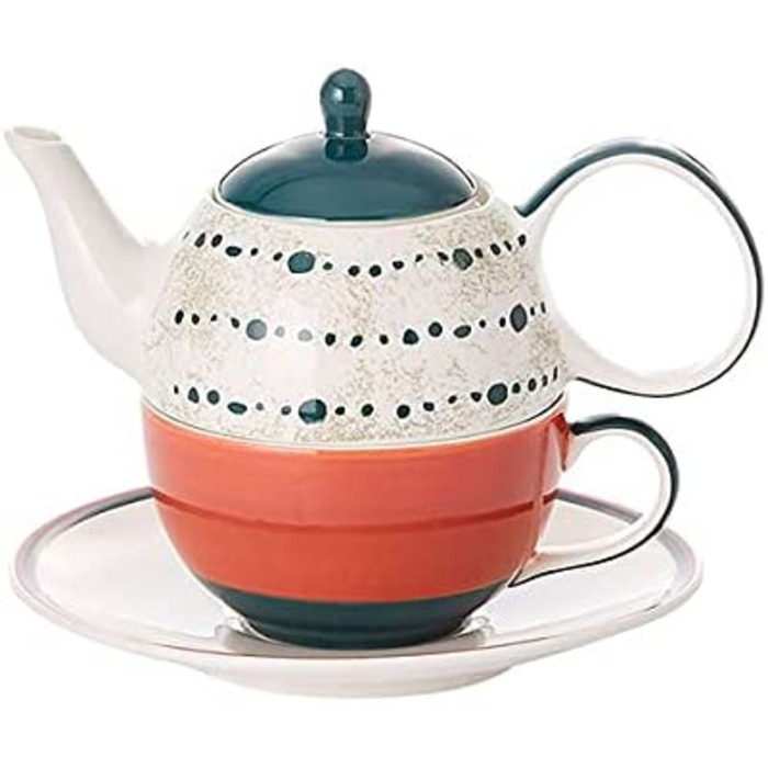 Х НОВИЙ чай teemando для одного набору Frieder керамічний, 4 шт. и горщик 0,4 л, чашка 0,2 л 2 х чай для одного, 2 шт., 2