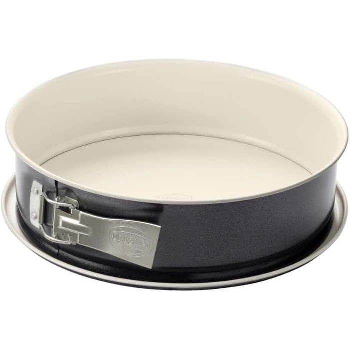 Деко Ø 28 см BACK-TREND, форма для випічки з плоским дном, кругла форма для випічки зі сталі з антипригарним керамічним армованим покриттям (крем/антрацит), кількість (комплект з формою для випічки, 30 см)