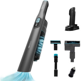 Ручний пилосос Cecotec Conga Rockstar: 210 Вт, цифровий, 20 кПа, до 40 хв роботи, 2 режими, насадки 2в1, для килимів та матраців, сірий (Micro+ Clean&Car)