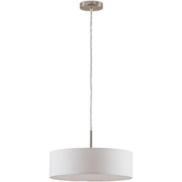 Підвісний світильник Lindby 'Sebatin (Модерн) білого кольору з текстилю для кухні (1 полум'я, Е27) - Підвісний світильник, Обідній настільний світильник, Підвісний світильник, Підвісний світильник, Кухонний світильник