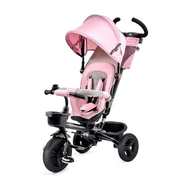 Триколісний велосипед Kinderkraft AVEO для дітей 9 місяців - 25 кг, з батьківською ручкою, компактний, поворотне сидіння, сонцезахисний козирок, тримач для напоїв, корзина, зелений