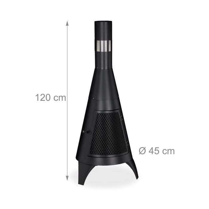 Піч для тераси Relaxdays з дверцятами, чорна