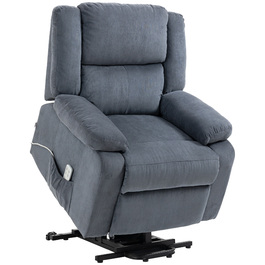 Реклайнер для телевізора HOMCOM Recliner з електричним регулюванням з функцією відкидання та дистанційним керуванням, оксамитовий вигляд сірого кольору, 92x93x105см