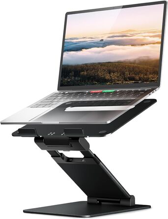Підставка для ноутбука NULAXY, регульована по висоті, чорна. Сумісна з MacBook та іншими ноутбуками 10-17
