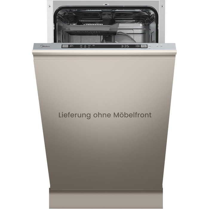 Посудомийна машина Midea SV 5.14K10C, 45 см, 10 комплектів, Inox, WIFI, 8 програм, 44 дБ, автоматичне відкриття дверцят, таймер 0-24 години