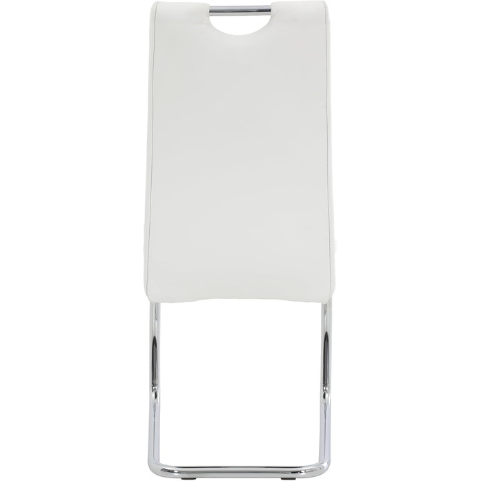 Шкільний стілець Hela Flora, кухонний стілець, металевий каркас, шкірозамінник, білий, 42x57x98 см