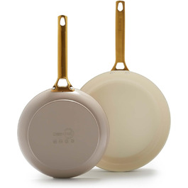 Набір сковорідок GreenPan Reserve: антипригарне покриття Ceramic, 25.4 см та 30.5 см, без PFAS, для плити та духовки, бежевий