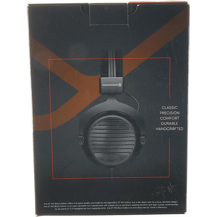 Накладні навушники beyerdynamic DT 990 Black Edition 250 Ом, відкриті, дротові, високого класу, чорні