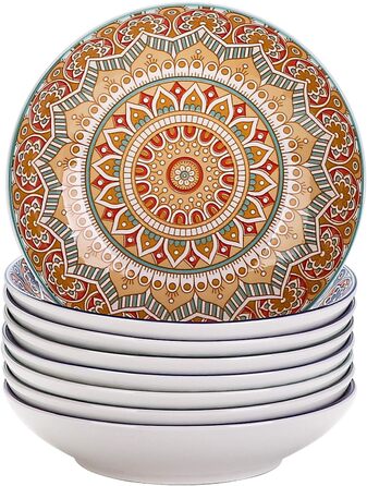 Тарілки для супу з тюльпанів vancasso Porcelain, Набір з 4 шт. , Ø 21,5 см, 700 мл, різнокольорові (8 шт. )