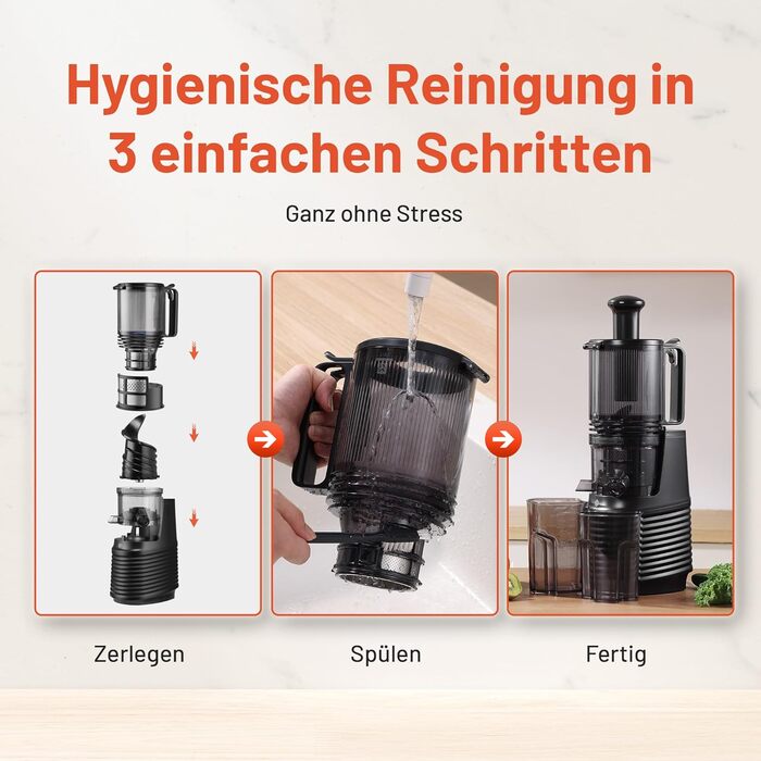 Професійний шнековий соковичавник Slow Juicer Pro для цілих фруктів та овочів – тиха робота, легке очищення, з рецептами