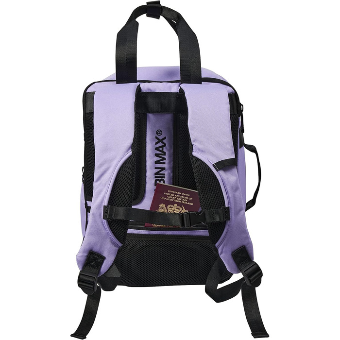 Рюкзак Cabin Max Memphis 20L Unisex Backpack - 40x20x25 см Сумка для ручної поклажі з інтегрованим пакувальним кубом. Ідеальна сумка-рюкзак для ручної поклажі Ryanair (40 x 30 x 20 см, лавандовий)