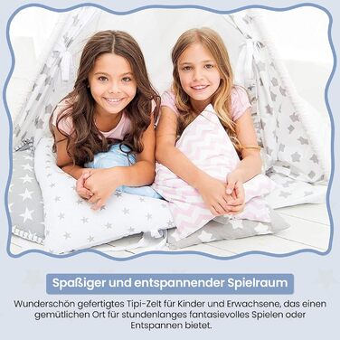 Дитячий намет-тіпі: іграшковий намет для дітей, кімната для ігор, намет-тіпі в кімнаті, блакитний, міцний, з м'якими подушками