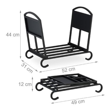 Відкидний металевий кошик для дров Relaxdays