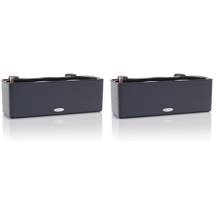 Горщик LECHUZA CUBE Color Triple (колишня BALCONISSIMA) 13680, сірий сланець (2 шт., 40x14x13,5 см)