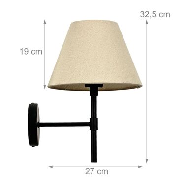 Relaxdays Стильна настінна лампа з тканинним абажуром