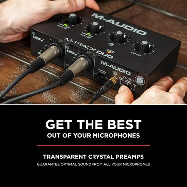 Аудіоінтерфейс M-AUDIO M-Track Duo USB для запису, стрімінгу та подкастингу (2 XLR/Line/DI входи, 48kHz, з програмним забезпеченням)