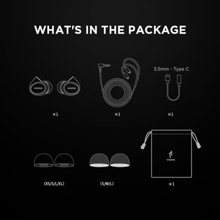 Навушники 1MORE P50 з MMCX кабелем, Hi-Res Audio, 3.5mm, глибокий бас, мікрофон, керування, для музики та ігор