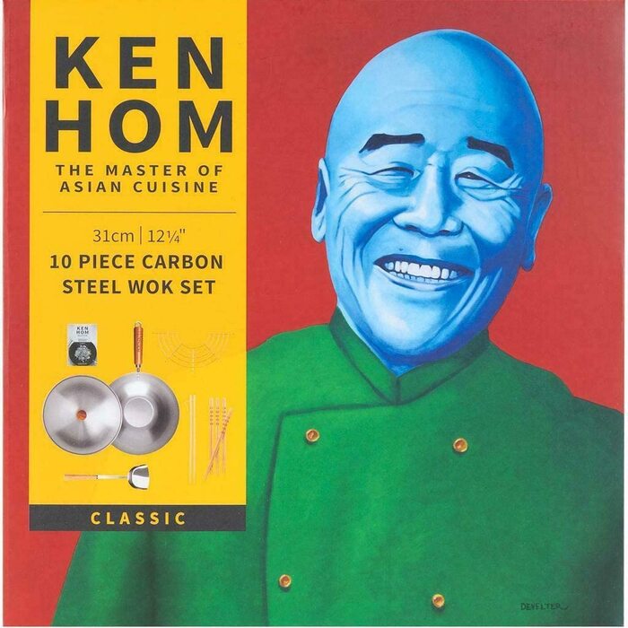 Кен Хом KH420001 міні-Вок з вуглецевої сталі, Excellence, індукційний вок, Фенольна ручка, можна мити в посудомийній машині, гарантія 2 роки (31 см, класичний набір для приготування вок-вока)
