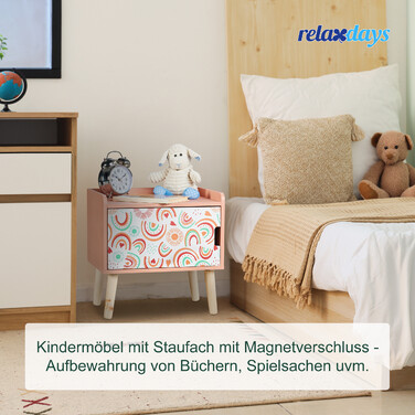 Приліжкова тумбочка для дітей Relaxdays з відділенням для зберігання