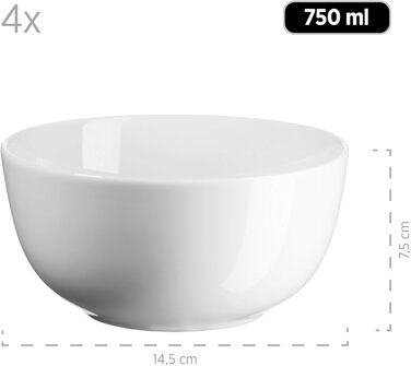 Набір кавових чашок MÄSER Barca (16 шт.) з білого порцеляну, для 6 осіб