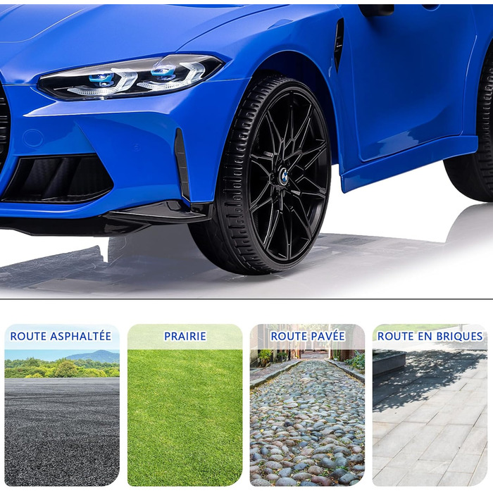 Дитячий електромобіль BMW M4 ліцензійний, 12V, з пультом ДУ, синій, швидкість 3 км/год, LED, музика, для дітей від 3 років