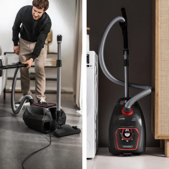Пылесос Siemens Z7.0 VSZ7X500 с мешком для сбора пыли: для аллергиков, тихий, 650 Вт, серый