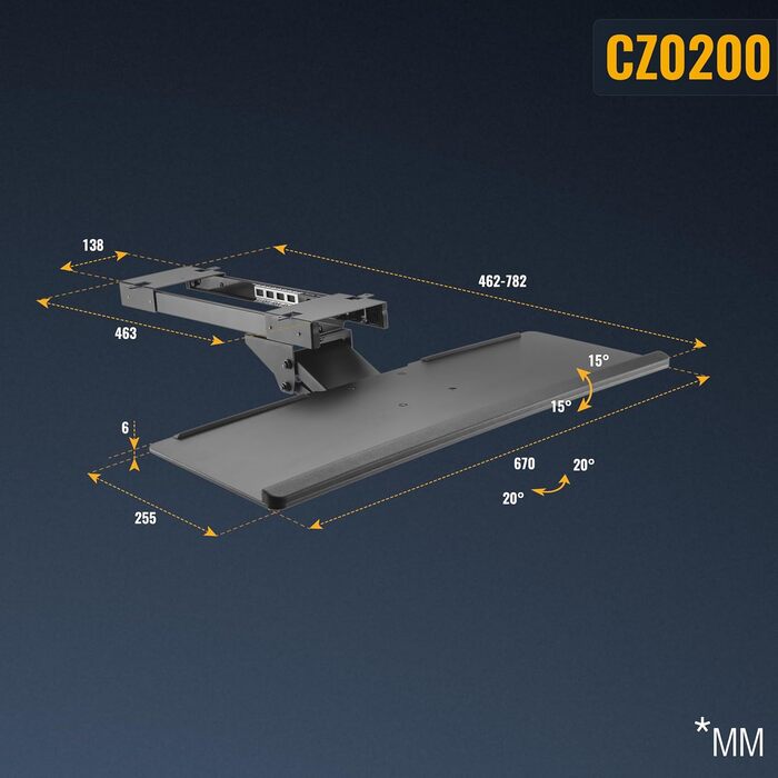 Підставка для клавіатури Ricoo - висувна, поворотна, настільна, універсальна, ергономічна, для ПК, CZ0200