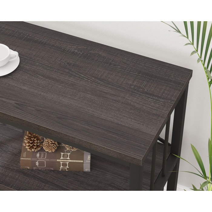 Низька полиця для книг IBF з 3 ящиками, індустріальний стиль, 120x34x74 см, темний дуб