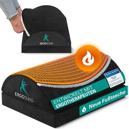 Підставка для ніг під стіл Ergocomfort Premium, регульована, чорна. Ергономічна підставка для ніг, офіс, home office