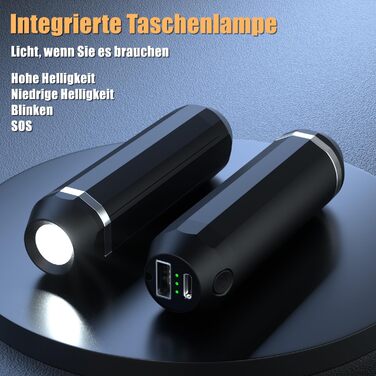 Електричний грілка для рук 10000mAh з Power Bank, багаторазовий, 3 режими нагріву, для активного відпочинку - чорний