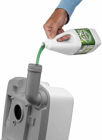 Портативна туалет Thetford Porta Potti 145 Qube, біло-сіра, 330x383x427 мм
