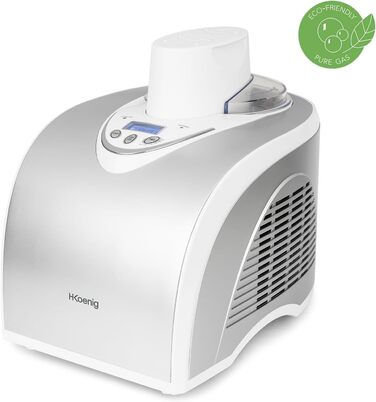 Електрична машина для приготування льоду H.Koenig HF180 - 1 л - 135 Вт - приготування морозива, сорбету та йогурту