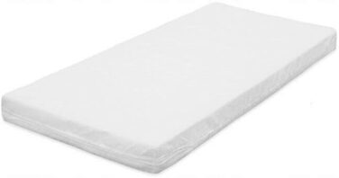 Дитяче ліжко KMbaby TANY White 120x60 см з матрацом - регульоване по висоті ліжечко з соснової деревини