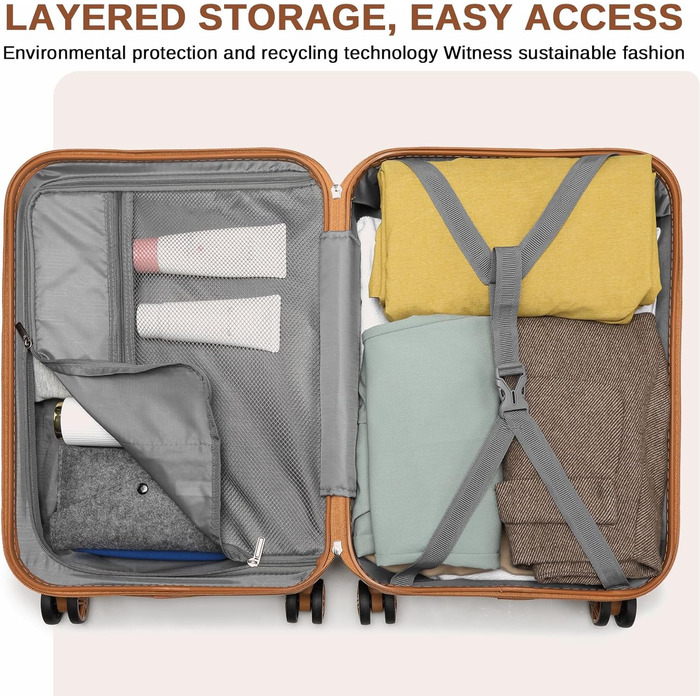 Набір валіз KONO 4 шт. з ABS-пластику з TSA замком (M, L, XL) - білий