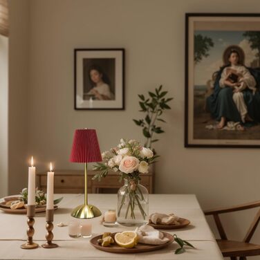 LED настільна лампа з акумулятором, 3 режими, регулювання яскравості, сенсорне керування, 2 шт. (Червоний B)