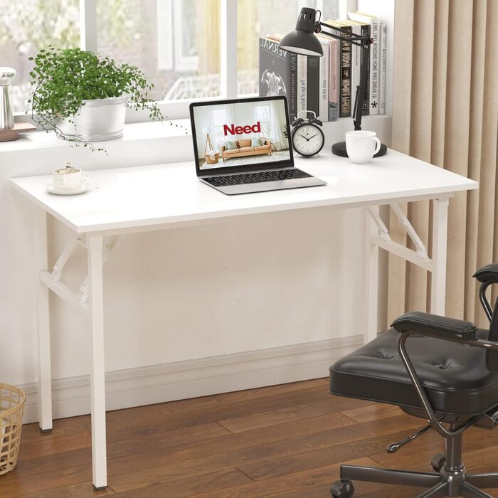 Розкладний стіл Комп'ютерний/Офісний/Конференційний 120x60 см з металевим каркасом, Колір: AC5AW (Білий)