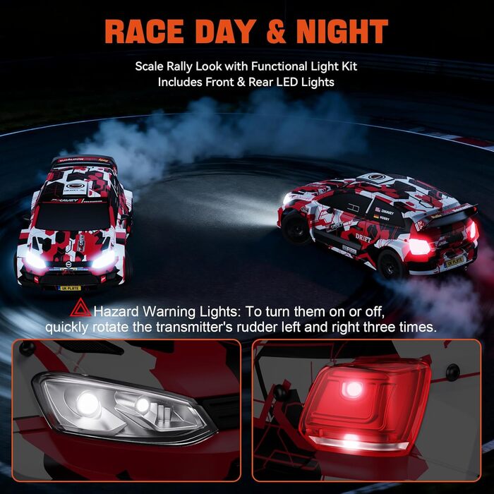 Швидкісний радіокерований автомобіль для дорослих 1/12, 50 миль/год, Brushless, 4WD, Drift RTR, з гіроскопом, червоний