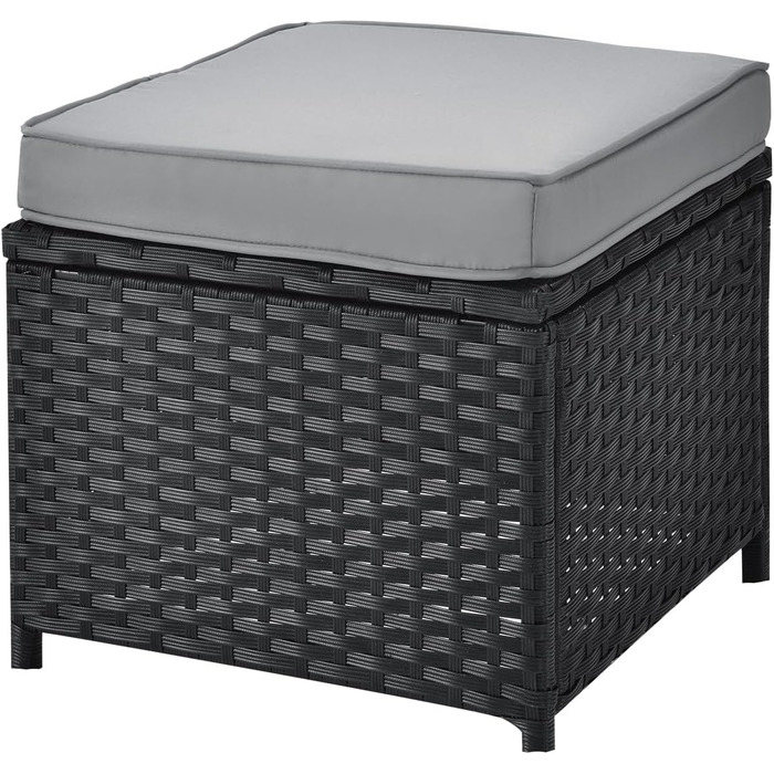 Садовий кутовий диван SVITA Monroe з ротангу (поліротанг) чорного кольору - комплект меблів для відпочинку