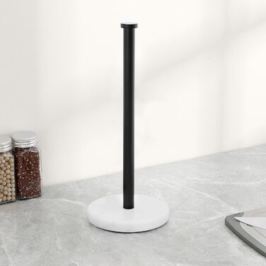 Тримач для паперових рушників KES з мармуру та нержавіючої сталі SUS304, підстільний, чорний, 14 см