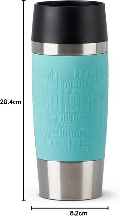 Термокружка Emsa Travel Mug Classic 360 мл, Mintgrün, з рукавом. Зберігає тепло 4 години, холод - 8 годин, 100% герметична.